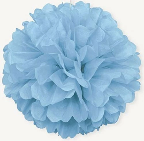 Metero Tissue Paper Puff Ball | Light Blue | 40cm Puff Ball Hanging Decorations