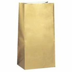 Metero Paper Loot Bags - Metallic Gold 10pk