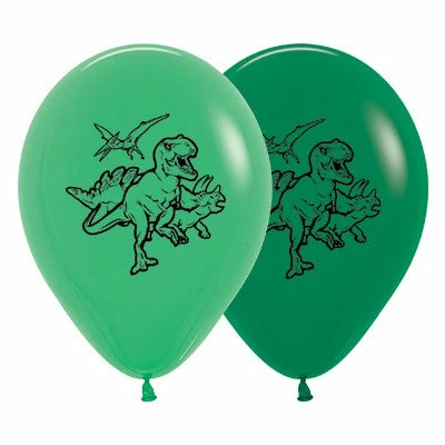 Not Specified Dinosaur Balloons Greens- Singles Or Packs - Helium Filled Or Flat Printed Balloons