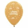 Not Specified Happy Birthday Balloons Gold - Singles Or Packs - Helium Filled Or Flat