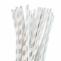 Not Specified Silver Straws Pk25