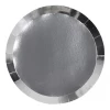 Five Star Metallic Silver Paper Plates | Round | Snack | Pk10 Plates - Plain