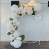 Party Planet White & Gold Confetti Balloon Garland + Frame + 40cm Sign