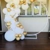 Party Planet White Pops Of Gold Confetti & Chrome Balloon Garland + Frame Balloon Garlands & Decor
