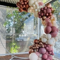 Not Specified Balloon Garlands & Decor Balloon Garland On Frame 3m - Custom Colours With Flowers