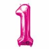 Not Specified Large Number 1 Balloon - Pink Letters & Numbers - Large