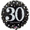 Not Specified 30th Balloon - Black & White Sparkling