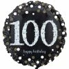 Not Specified Send Balloons 100th Birthday Balloon - Silver & Black