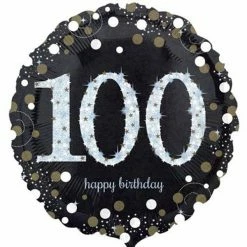 Not Specified Send Balloons 100th Birthday Balloon - Silver & Black