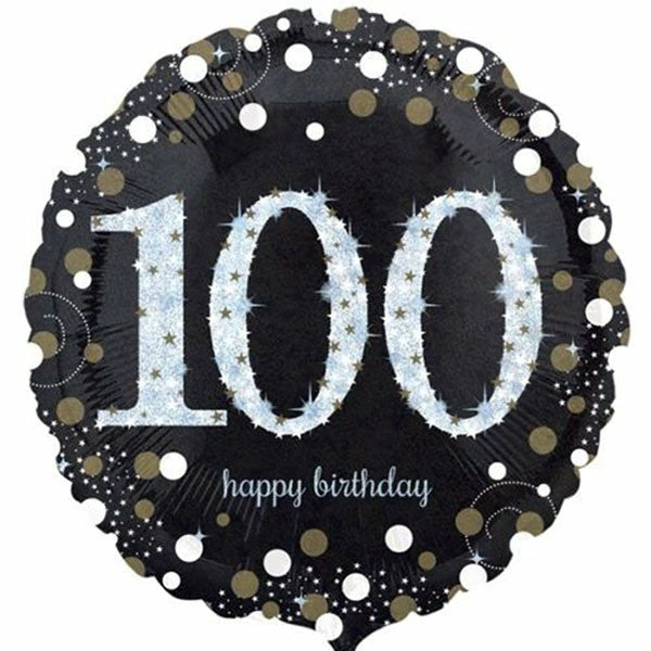 Not Specified Send Balloons 100th Birthday Balloon - Silver & Black