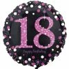 Not Specified Send Balloons 18th Birthday Balloon - Pink & Black Sparkling