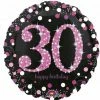 Not Specified 30th Birthday Balloon - Pink & Black Sparkling