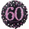 Not Specified 60th Birthday Balloon - Pink & Black Sparkling