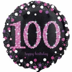 Not Specified Send Balloons 100th Birthday Balloon Pink / Bouquet