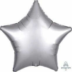 Not Specified Star Balloon Silver Satin Foil Star Shape Balloons