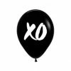Not Specified Printed Balloons XO Balloons Black - Singles Or Packs - Helium Filled Or Flat