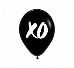Not Specified Printed Balloons XO Balloons Black - Singles Or Packs - Helium Filled Or Flat
